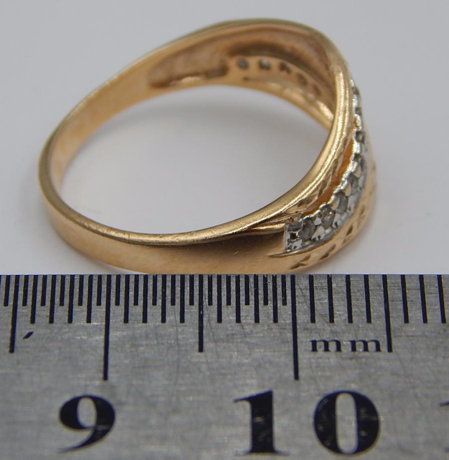Кольцо из красного и белого золота с цирконием (29883502)  2