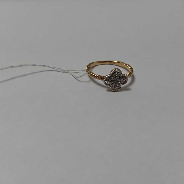 Кольцо из красного и белого золота с цирконием (32242244) 5