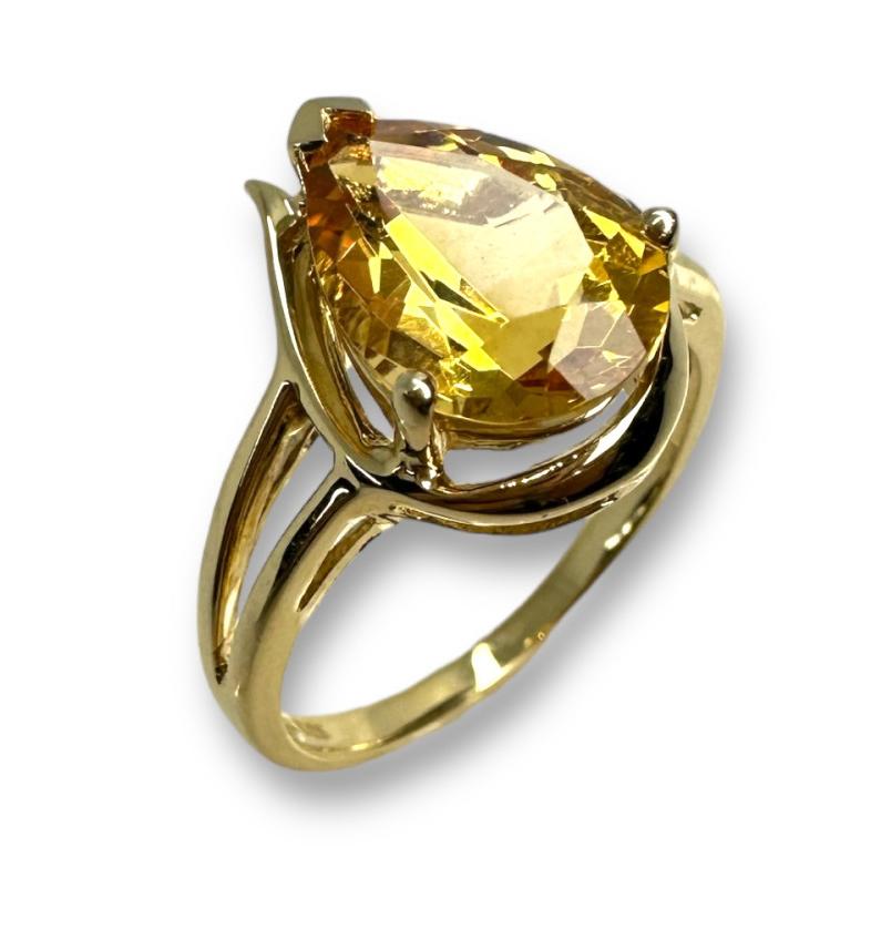 Кольцо из желтого и белого золота с раухтопазом и цирконием (31974446) 0