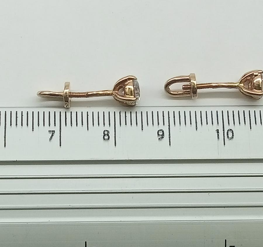 Сережки з червоного золота з цирконієм (33429289) 3