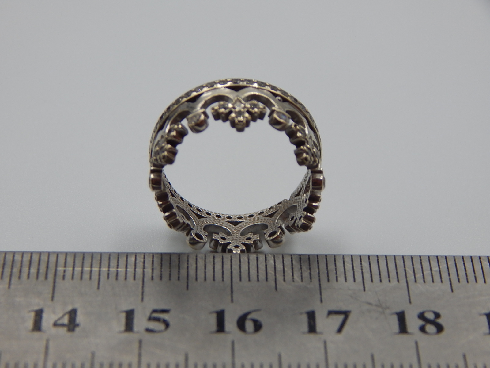 Кольцо из белого золота с цирконием (31964223) 3
