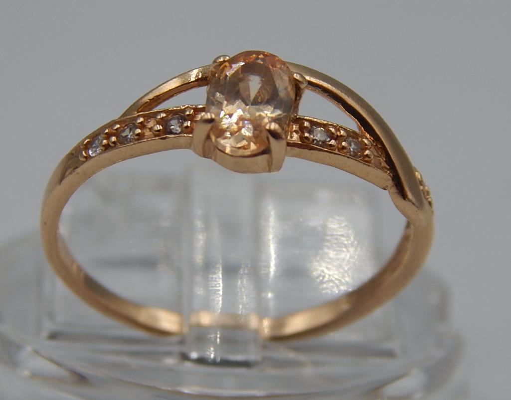 Кольцо из красного золота с цирконием (33463105) 0