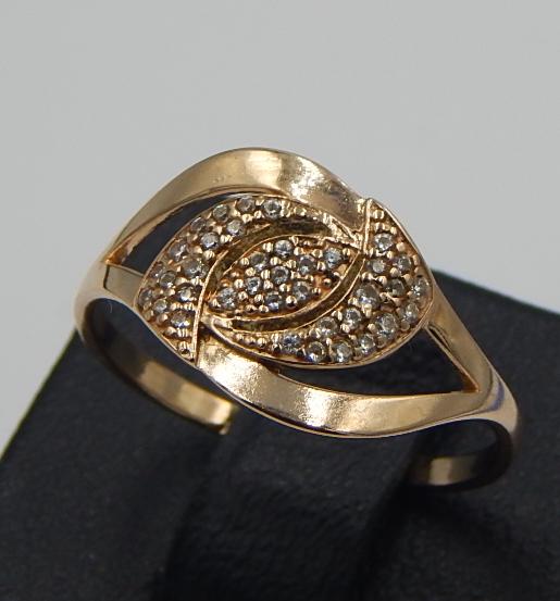 Кольцо из красного золота с цирконием (30523611) 3