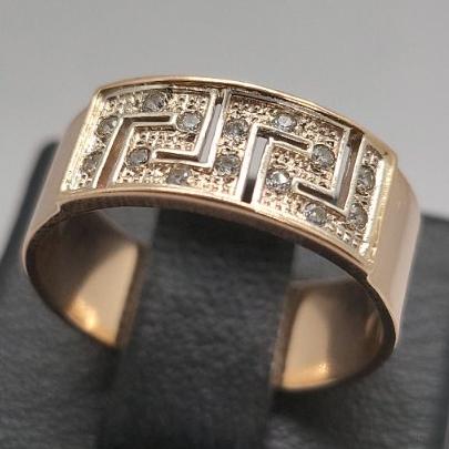 Кольцо из красного и белого золота с цирконием (33184595) 0