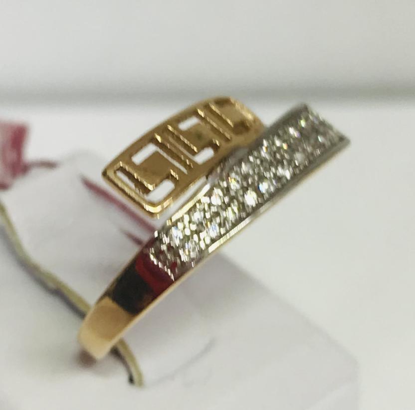 Кольцо из красного и белого золота с цирконием (29142028) 1