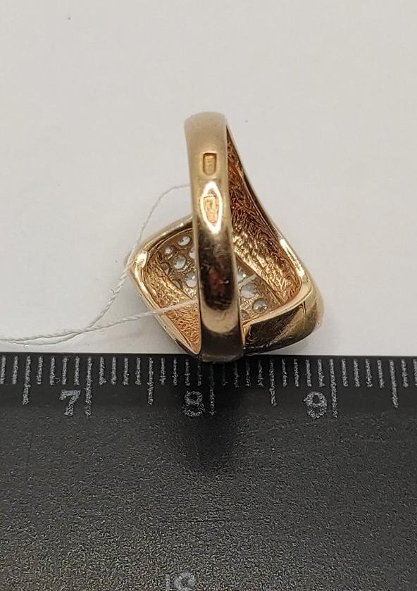 Перстень з червоного та білого золота з цирконієм (32636584) 6