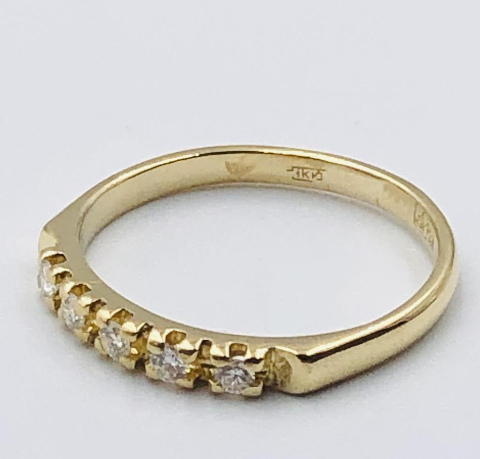 Каблучка з жовтого золота з діамантом (-ми) (33792556) 1