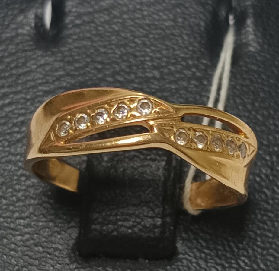Кольцо из красного золота с цирконием (33196599)  0