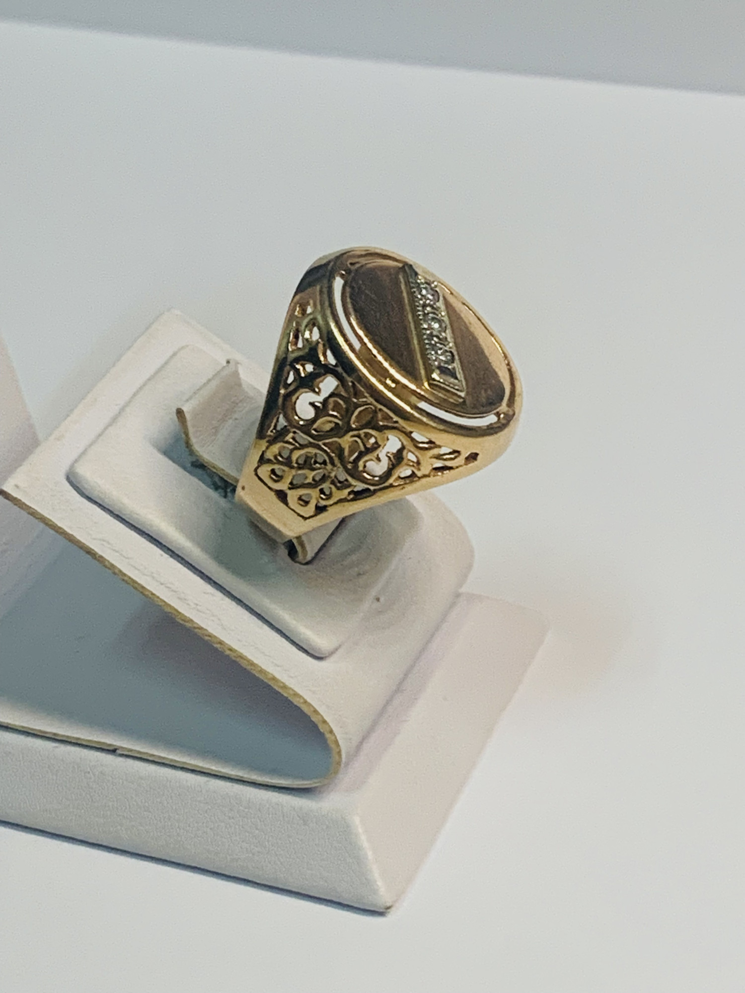 Перстень з червоного та білого золота з цирконієм (33251569) 8