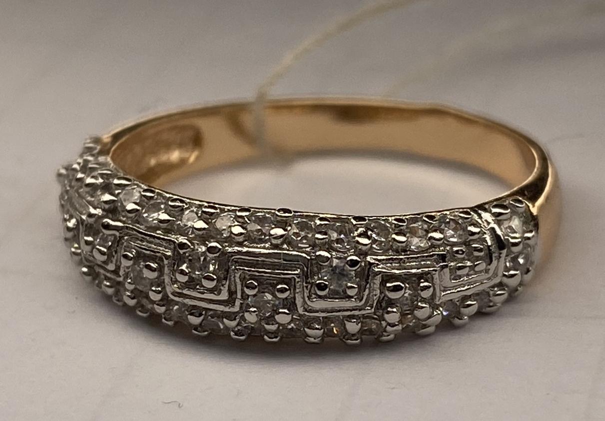 Серебряное кольцо с позолотой и цирконием (30513901) 0