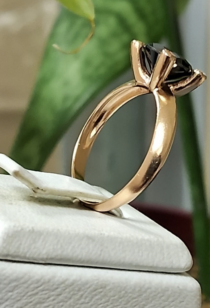 Кольцо из красного золота с цирконием (33822301) 1