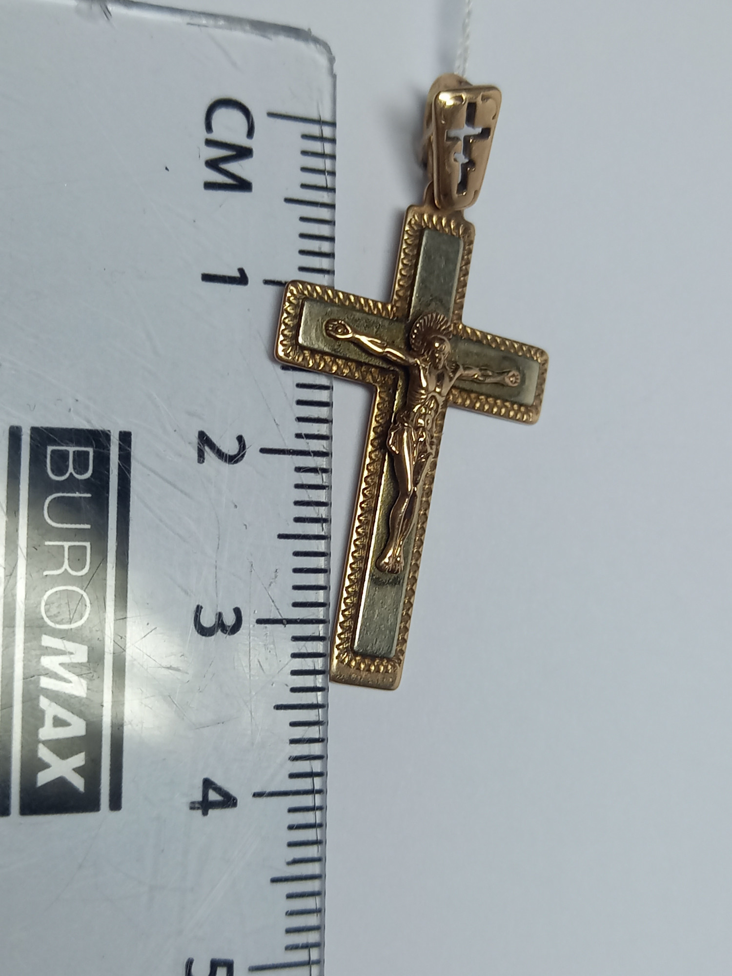 Підвіс-хрест з червоного та білого золота (33960794) 2