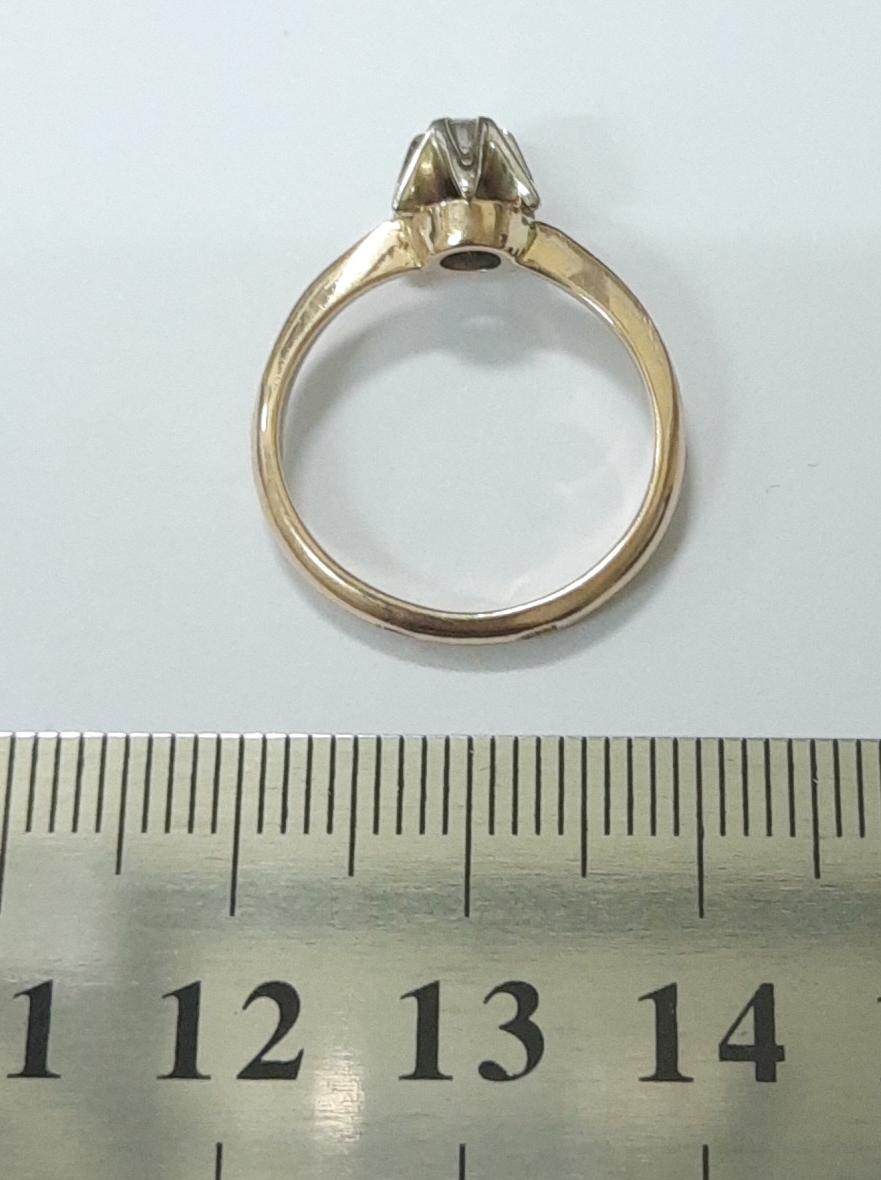 Кольцо из красного и белого золота с цирконием (33752933)  4
