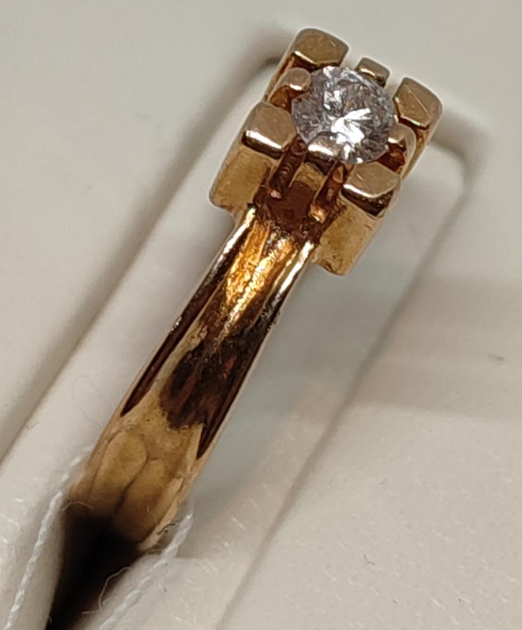 Кольцо из красного золота с бриллиантом (-ми) (27417621) 5