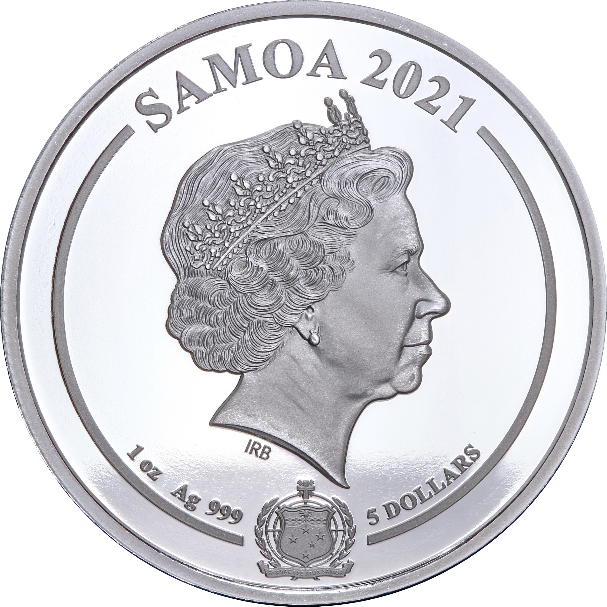 Серебряная монета 1oz Стив МакКуин: Король Крутизны 5 долларов 2021 Самоа (29128305) 4