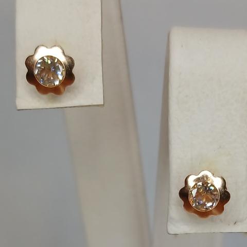 Сережки з червоного золота з цирконієм (33681388) 0