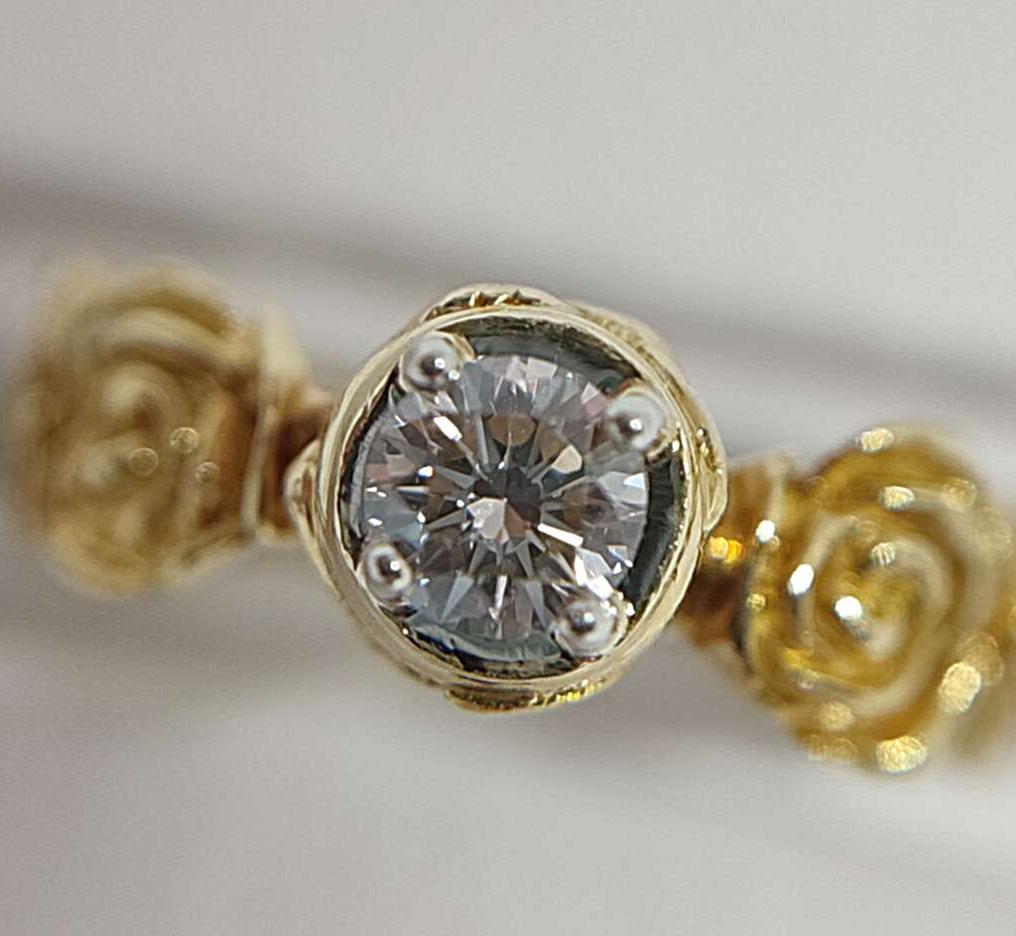 Кольцо из желтого золота с бриллиантом (-ми) (31529857) 3