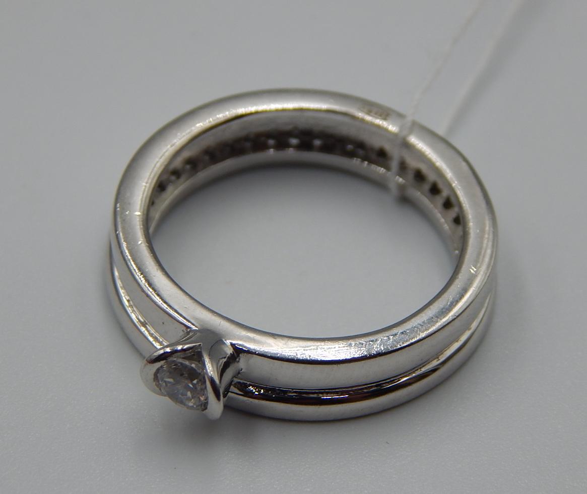 Серебряное кольцо с цирконием (32464618) 2
