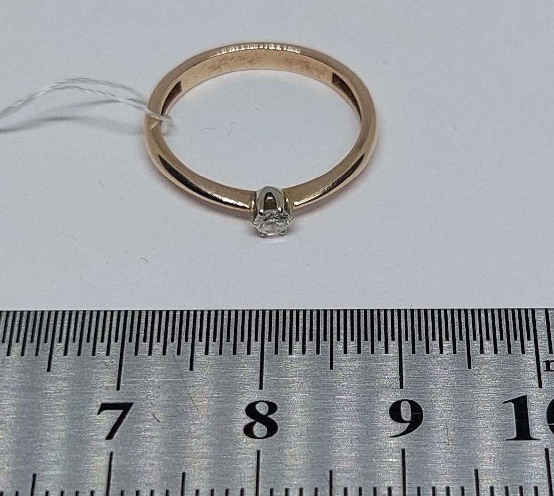 Кольцо из красного золота с бриллиантом (-ми) (29265609) 4