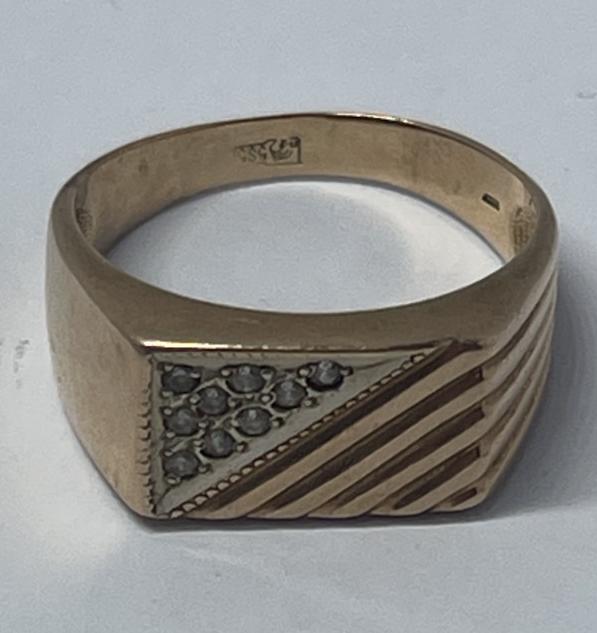 Перстень из красного и белого золота с цирконием (33809607) 3
