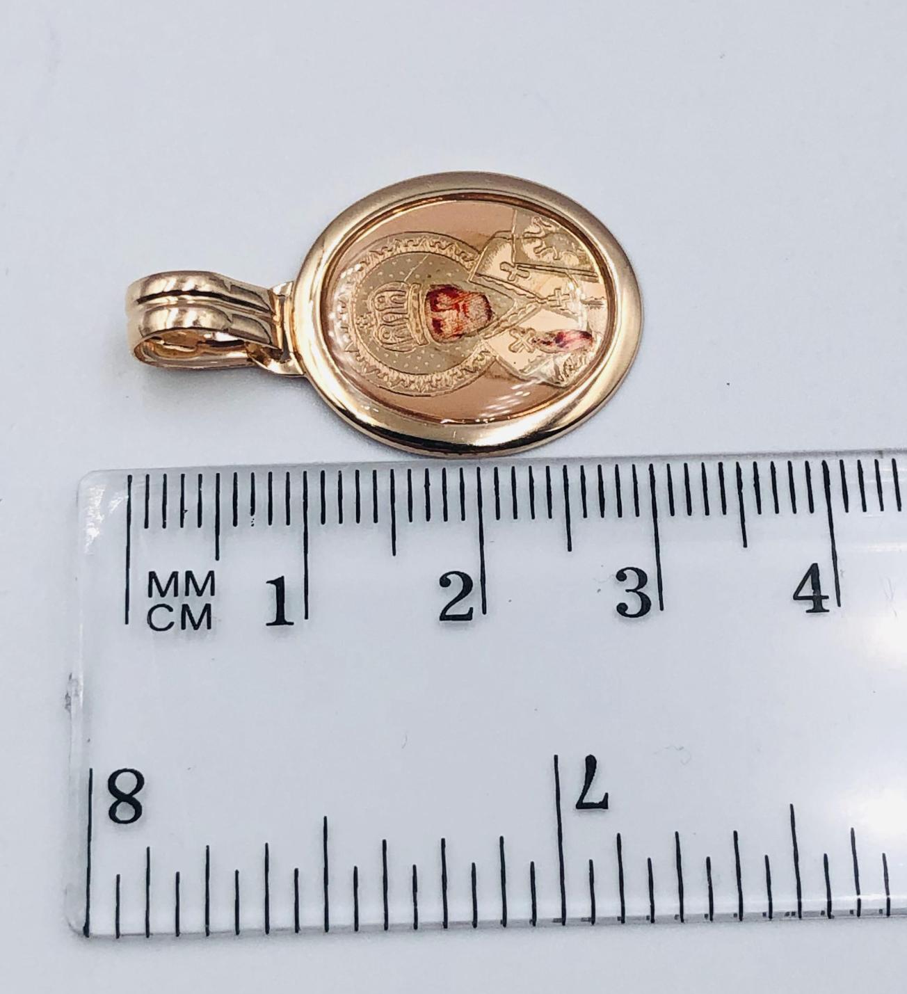 Підвіс-ладанка з червоного золота з емаллю (33895608) 2