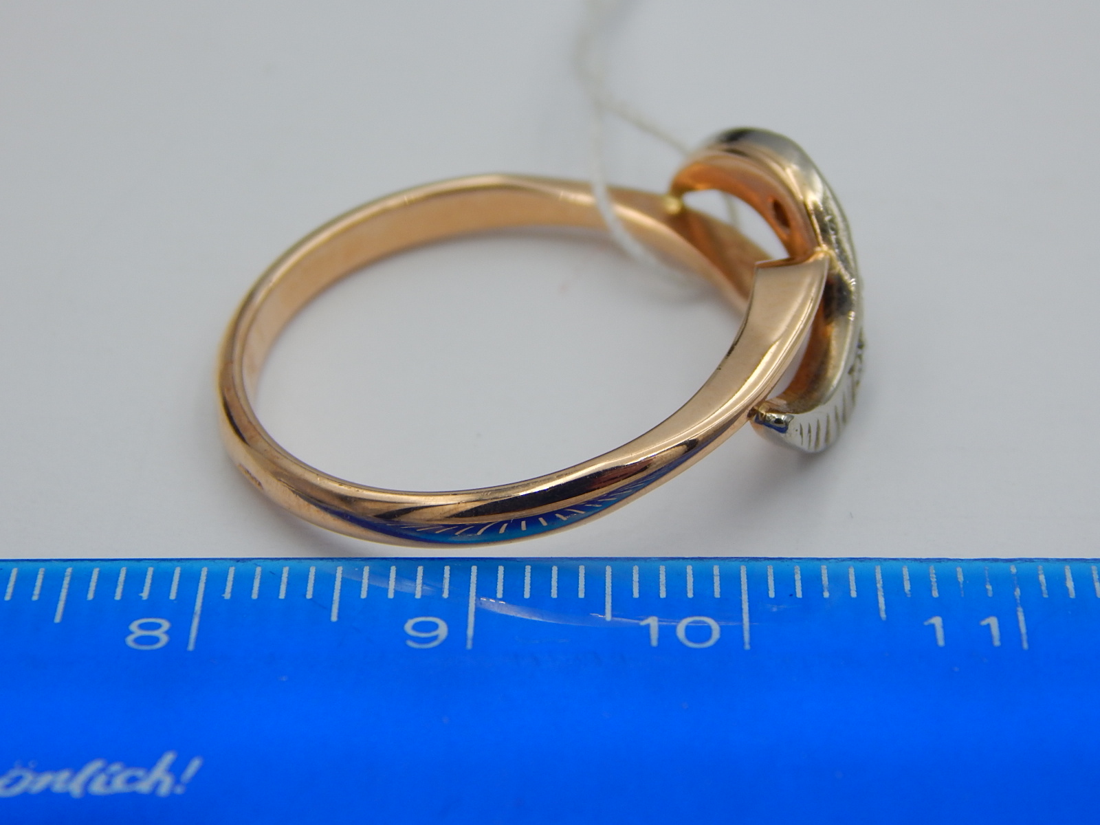 Кольцо из красного и белого золота с бриллиантом (-ми) (29720094) 6