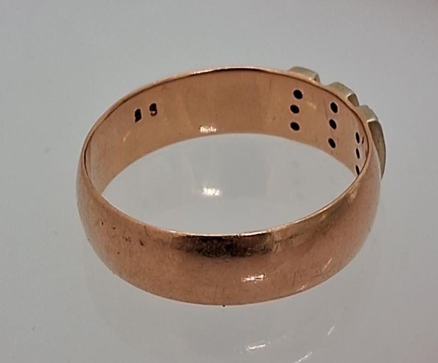 Обручальное кольцо из красного и белого золота с бриллиантом (-ми) (33773586) 2