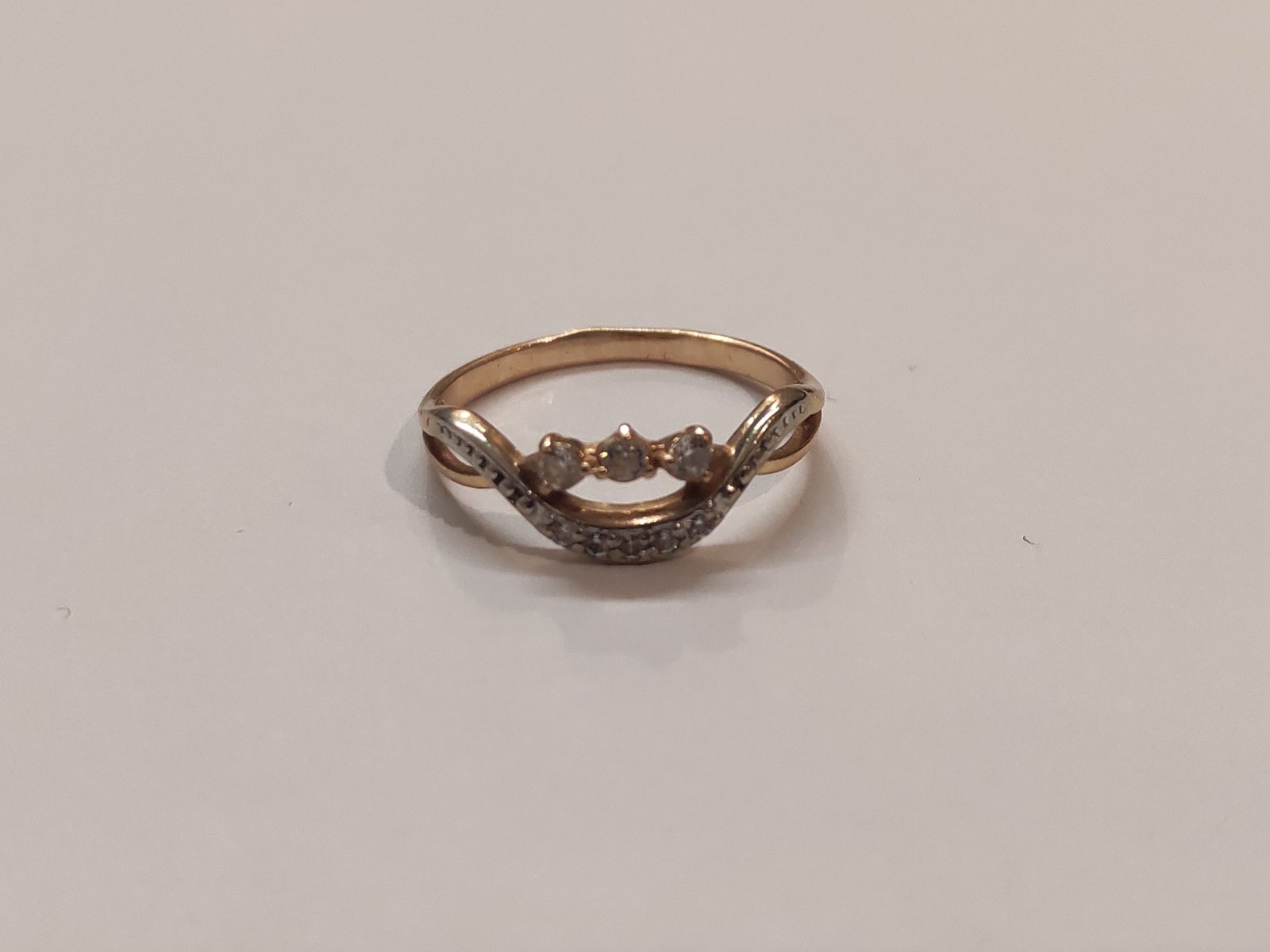Кольцо из красного золота с цирконием (31647117) 3