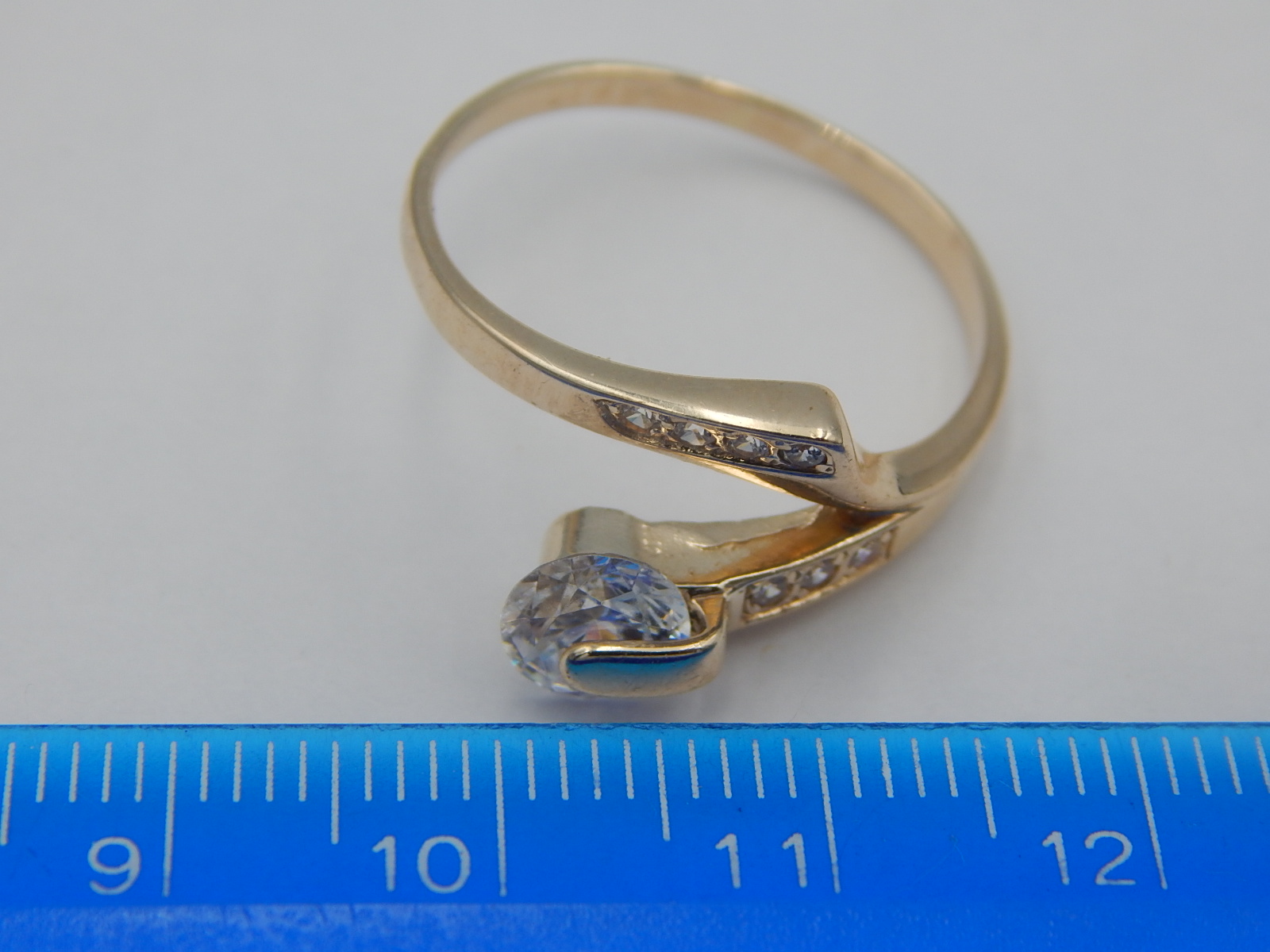 Кольцо из красного золота с цирконием (32455739) 4