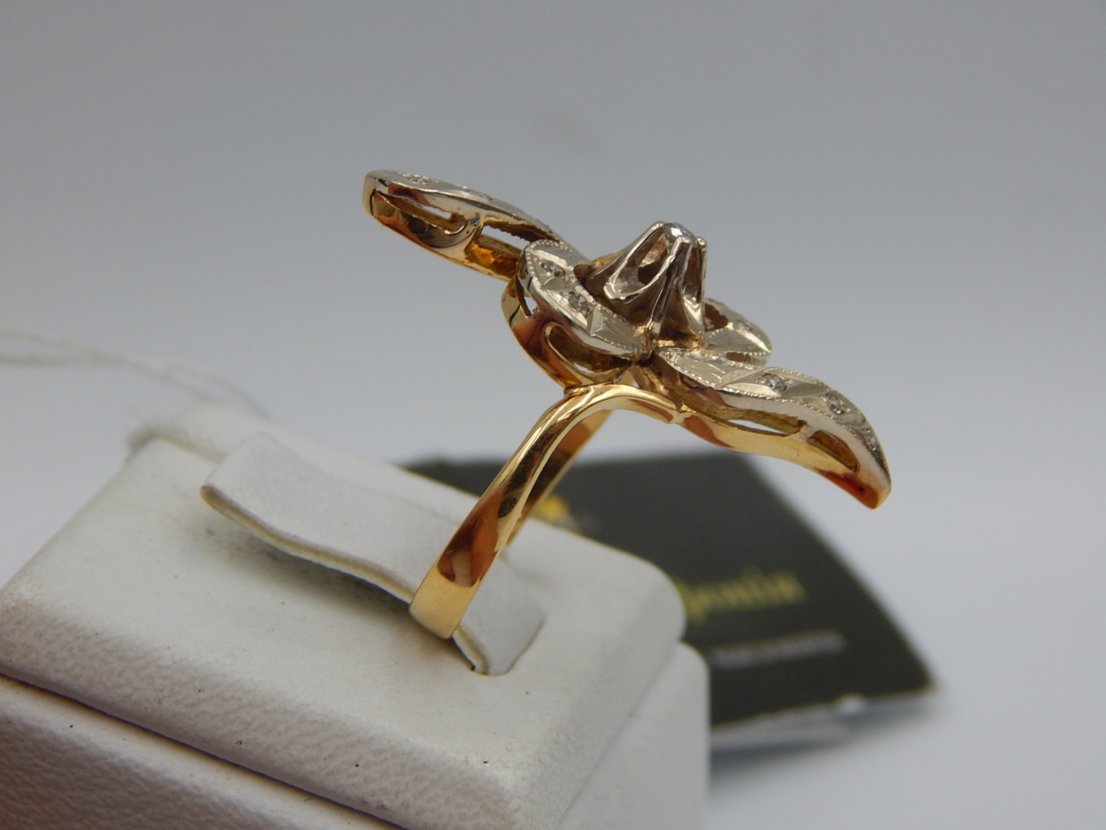 Кольцо из желтого и белого золота с бриллиантом (-ми) (33534061) 3