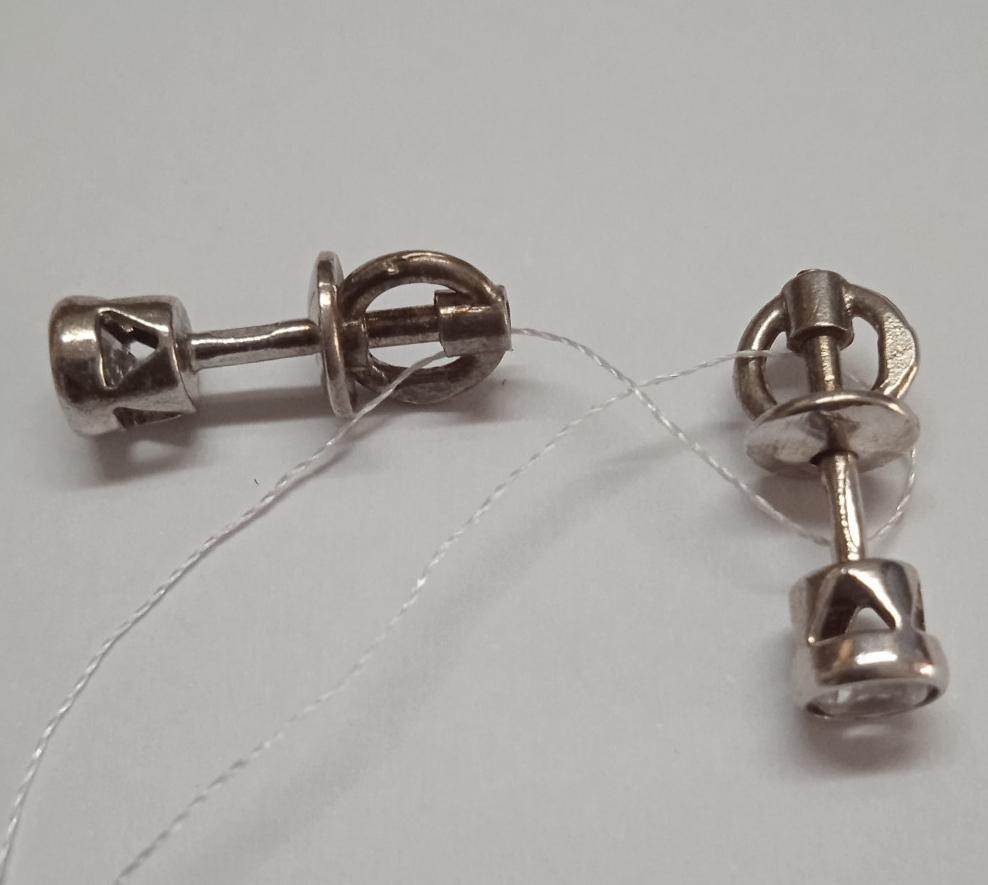 Серебряные серьги с цирконием (28353812) 3