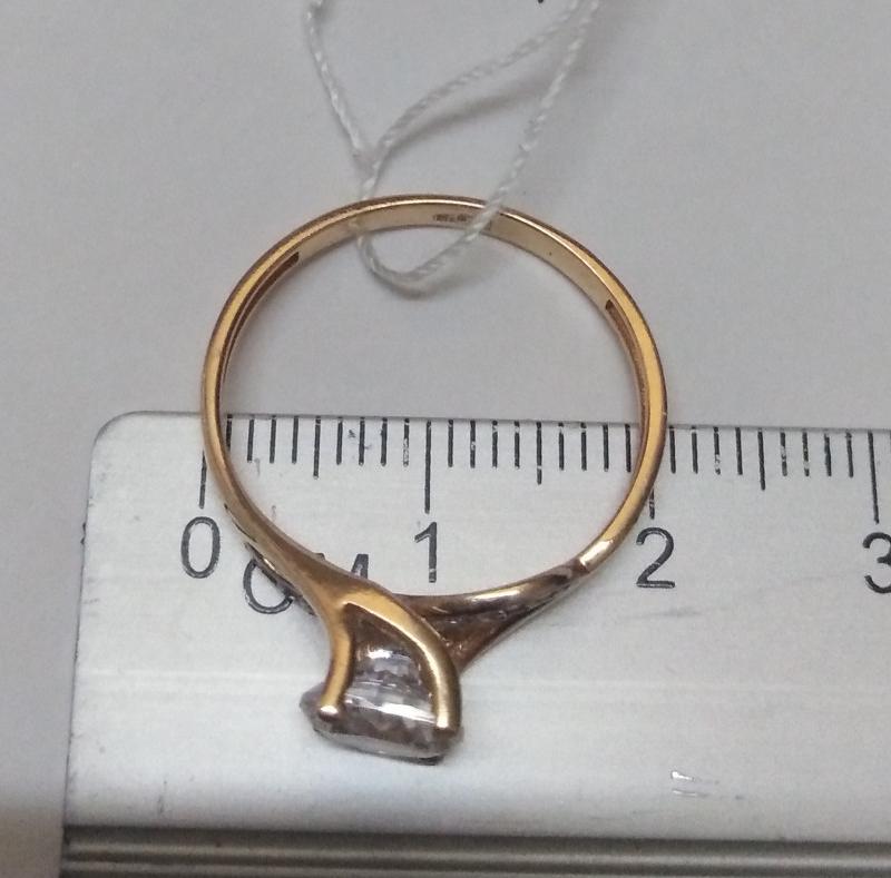 Кольцо из красного золота с цирконием (30507947)  2