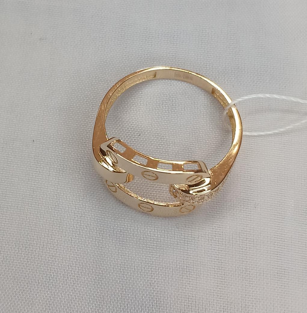 Кольцо из красного золота с цирконием (33914305)  2