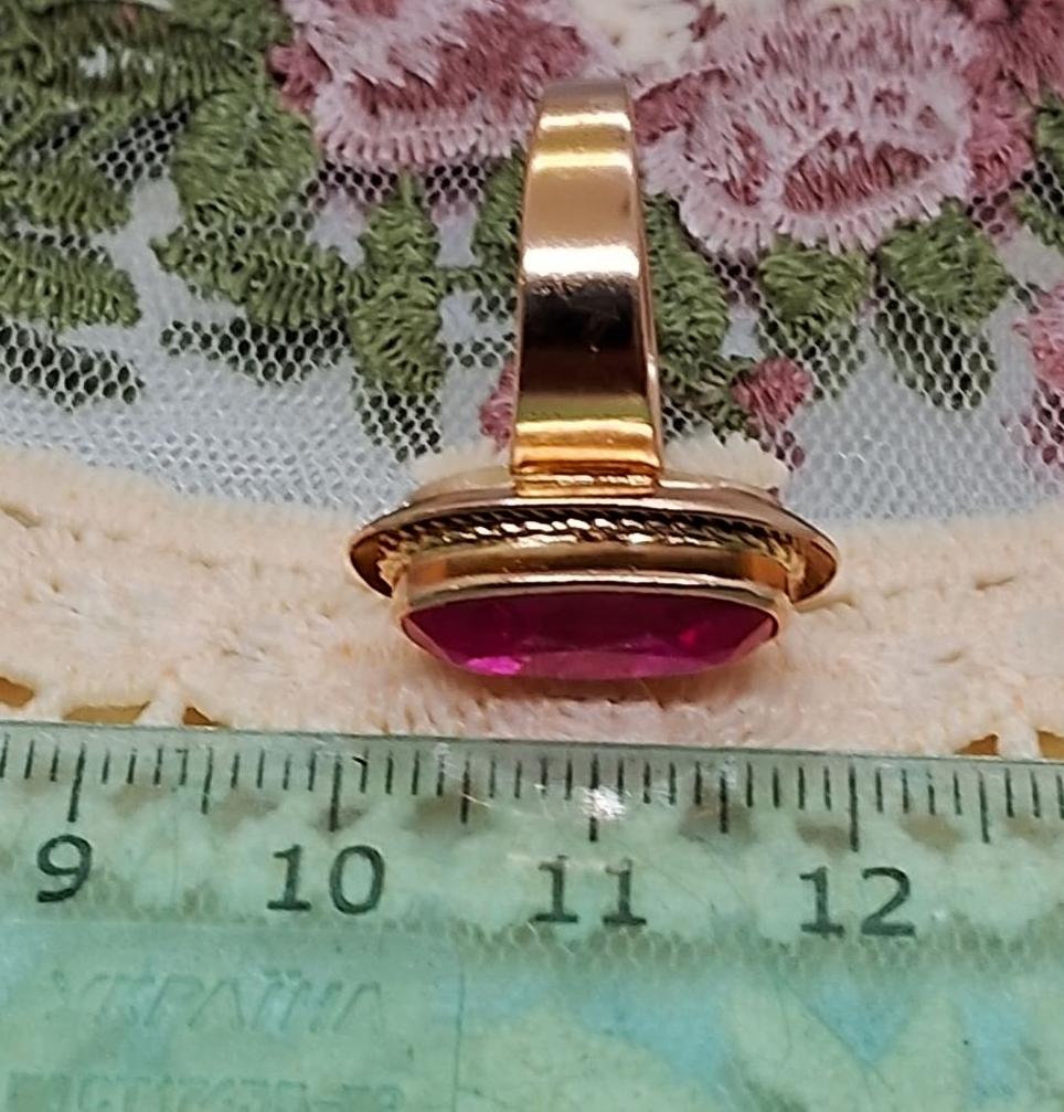 Кольцо из красного золота с корундом (32569966) 7