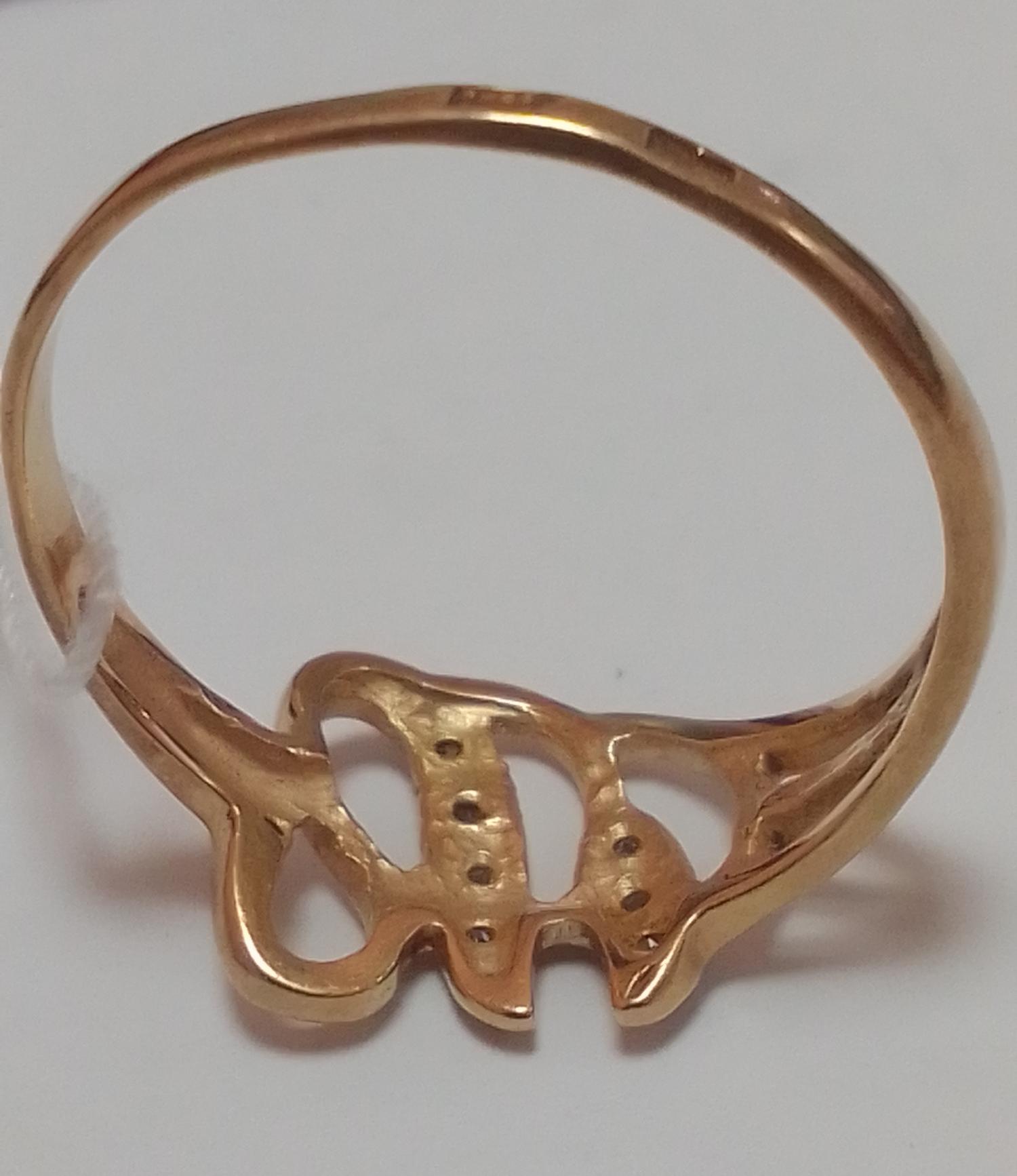 Кольцо из красного и белого золота с цирконием (32767326)  5
