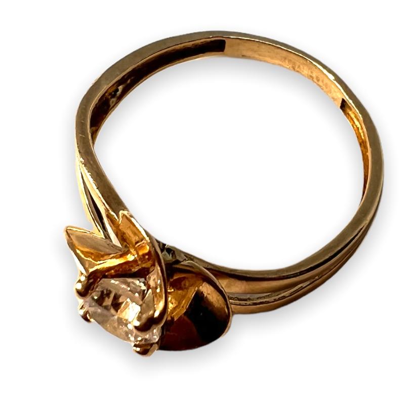 Кольцо из красного золота с цирконием (28897072)  5