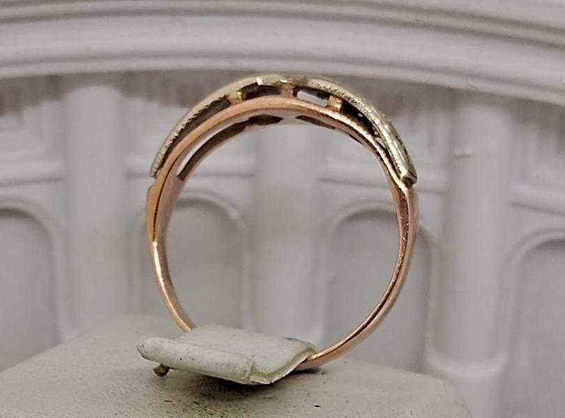 Кольцо из красного и белого золота с цирконием (32319927) 5
