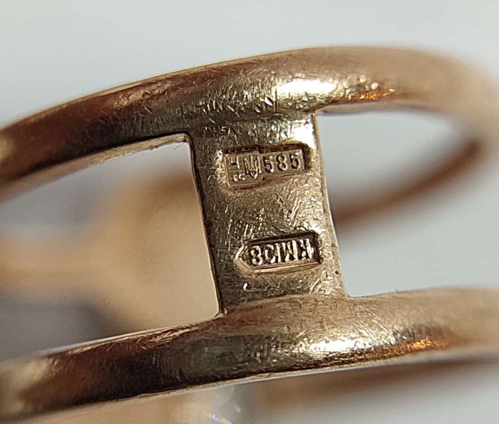 Кольцо из красного золота с эмалью и цирконием (33813248) 5
