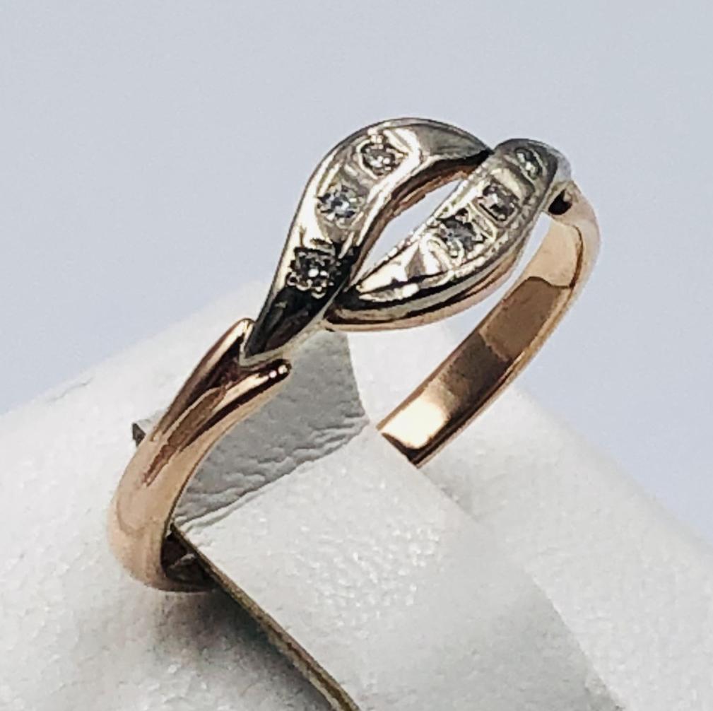 Кольцо из красного и белого золота с бриллиантом (-ми) (33616177) 0