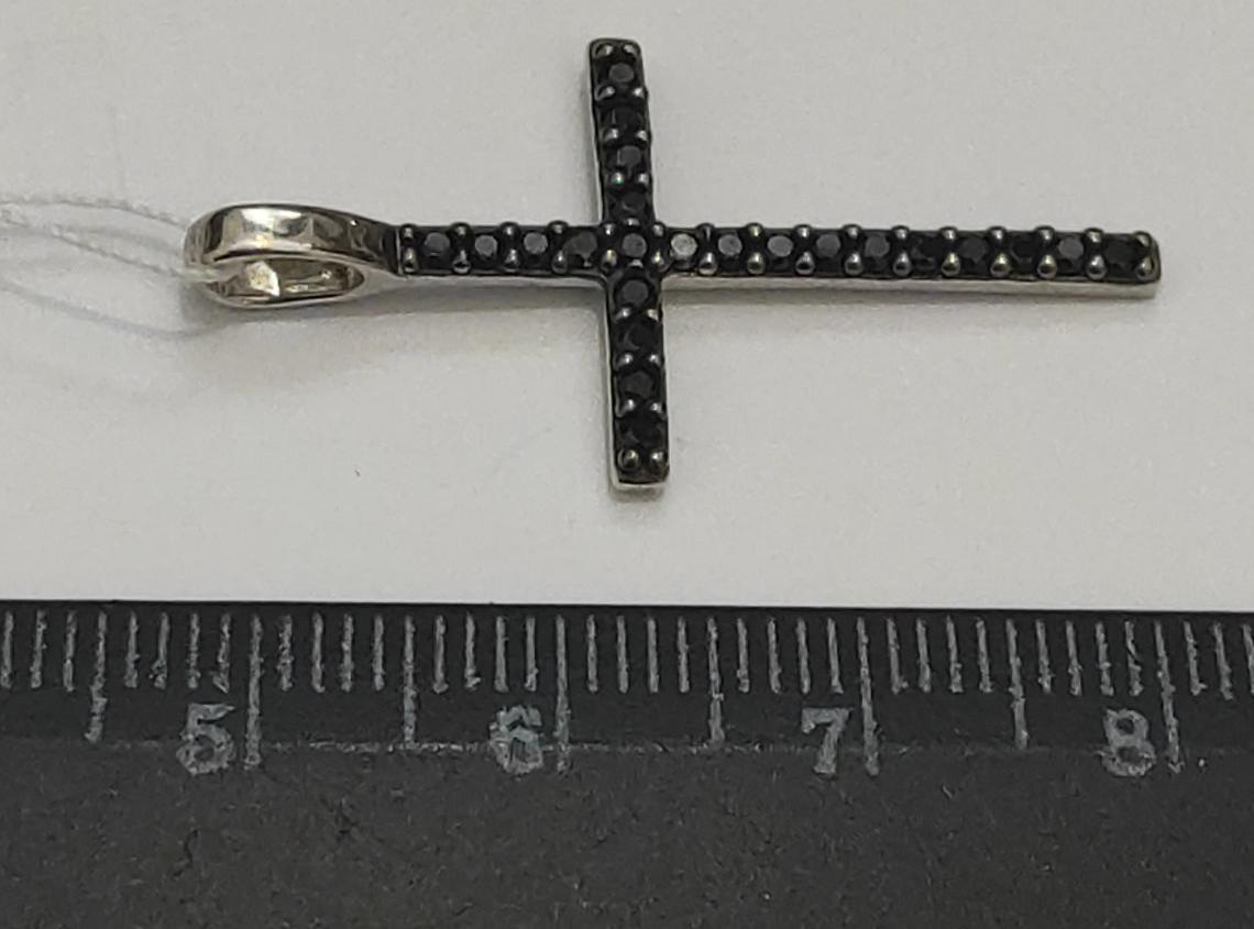 Срібний підвіс-хрест із цирконієм (30703330) 1