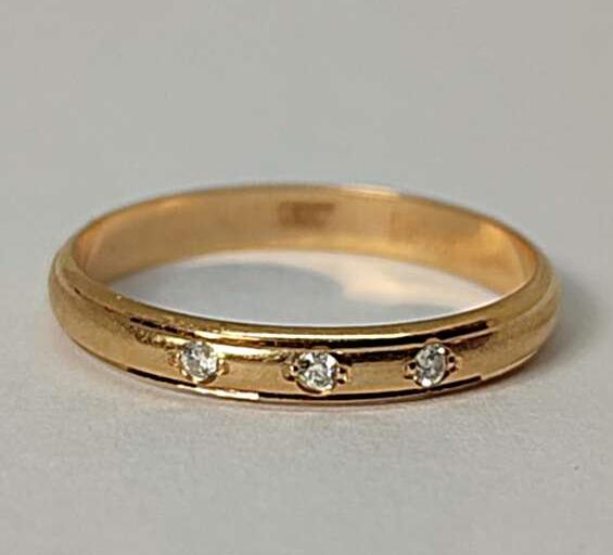 Обручальное кольцо из красного золота с бриллиантом (-ми) (33674764) 4