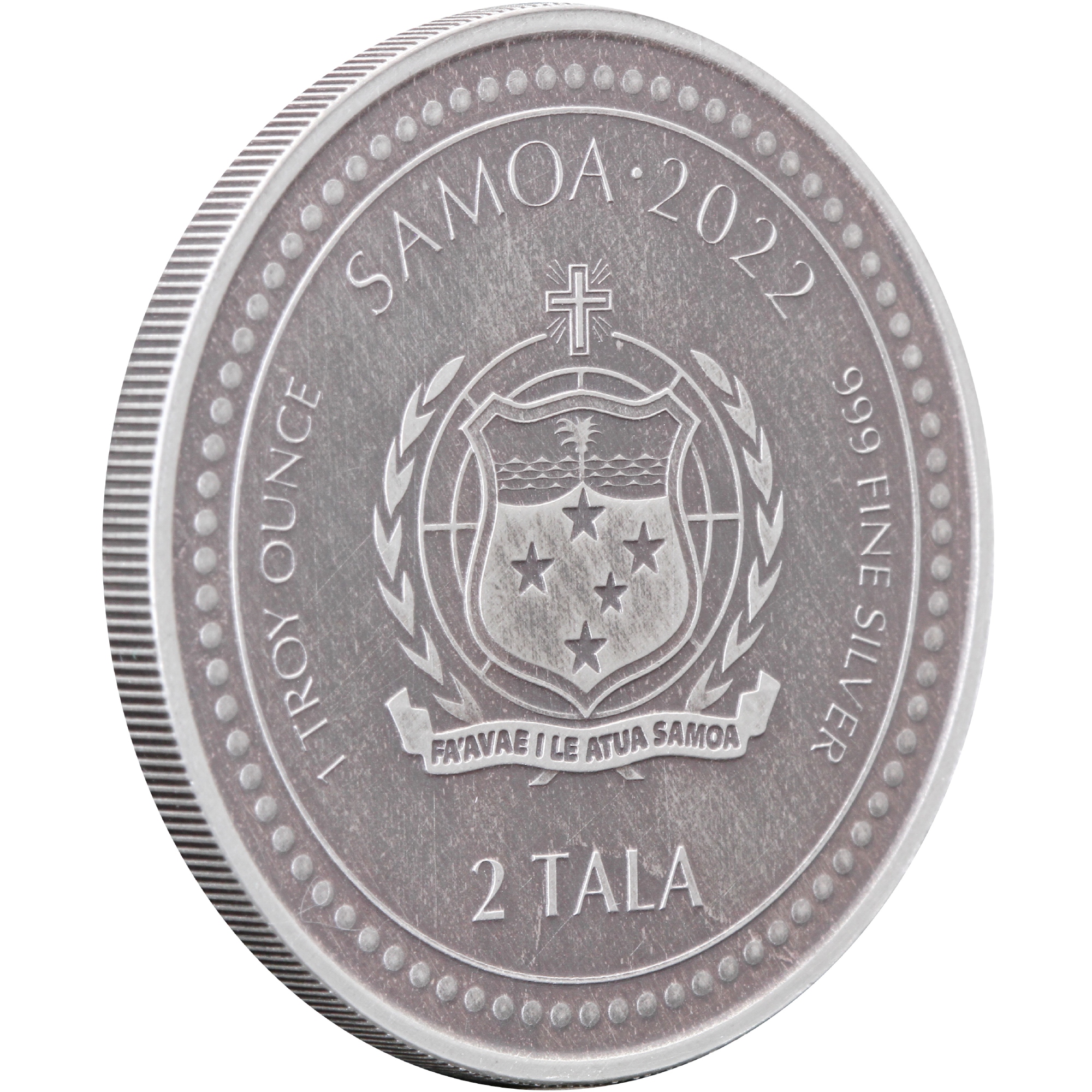 Серебряная монета 1oz Свет Христа 2 тала 2022 Самоа (Antique) (29360750) 9