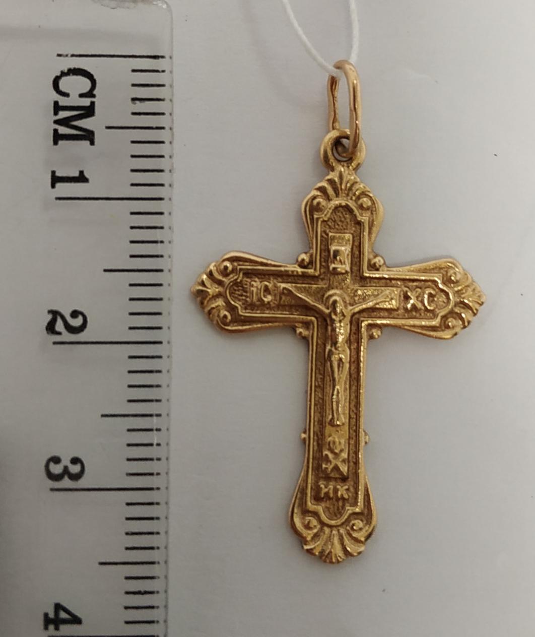 Підвіс-хрест з червоного золота (33799801) 2