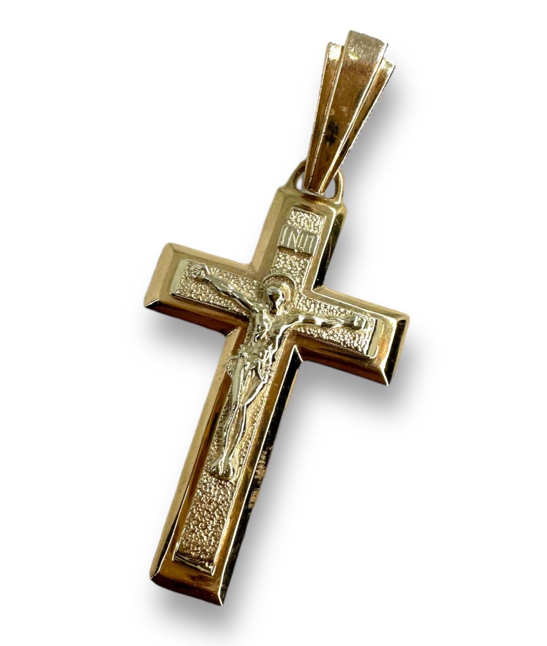 Підвіс-хрест з червоного та білого золота (31409609) 0