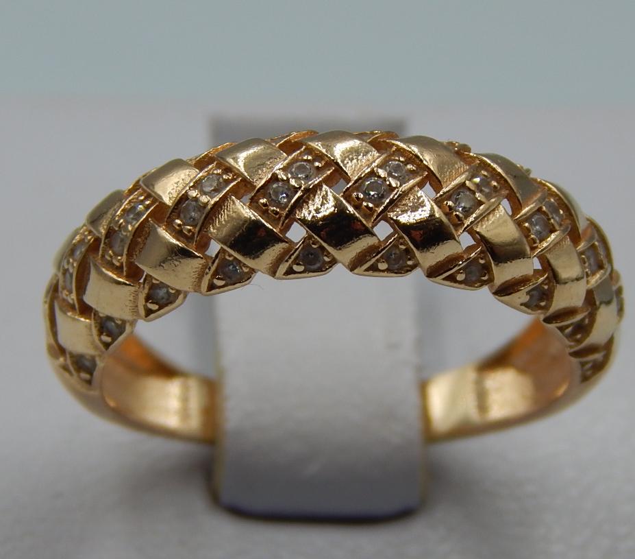 Кольцо из красного золота с цирконием (33722785)  0