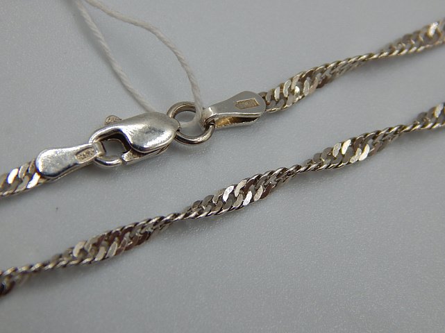 Срібний ланцюг із плетінням Сінгапур (31932026) 2