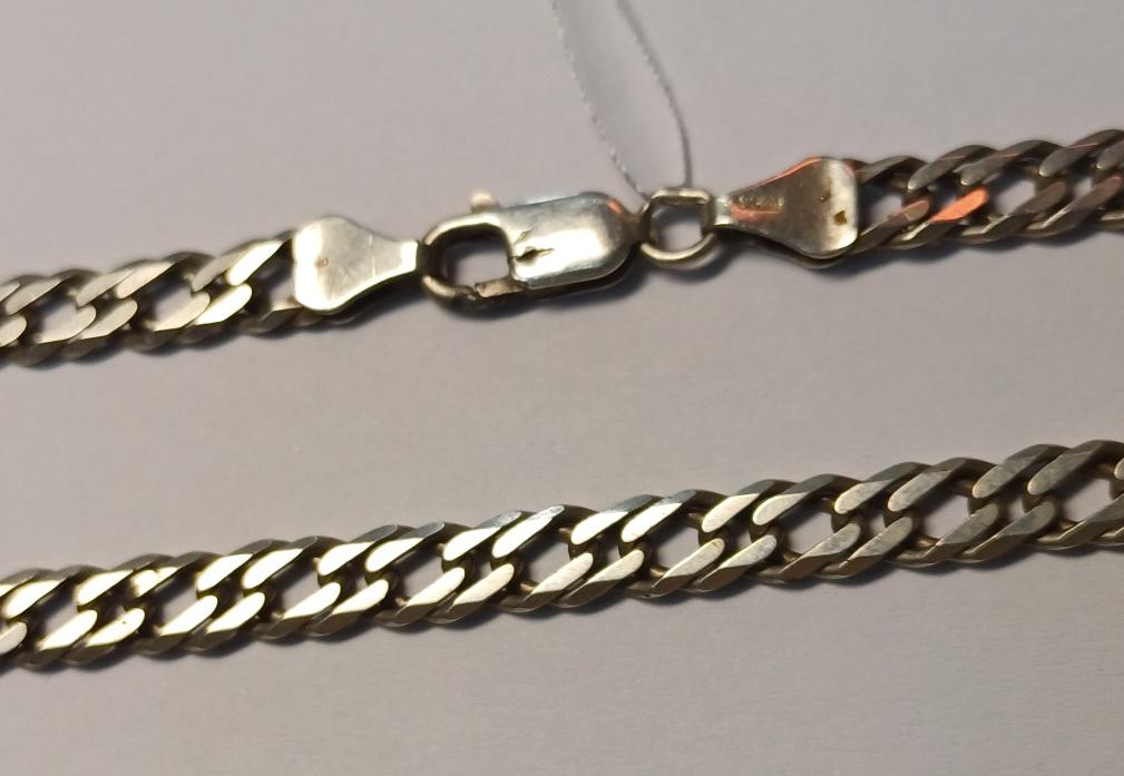 Серебряная цепь с плетением Двойной ромб (33684944) 0