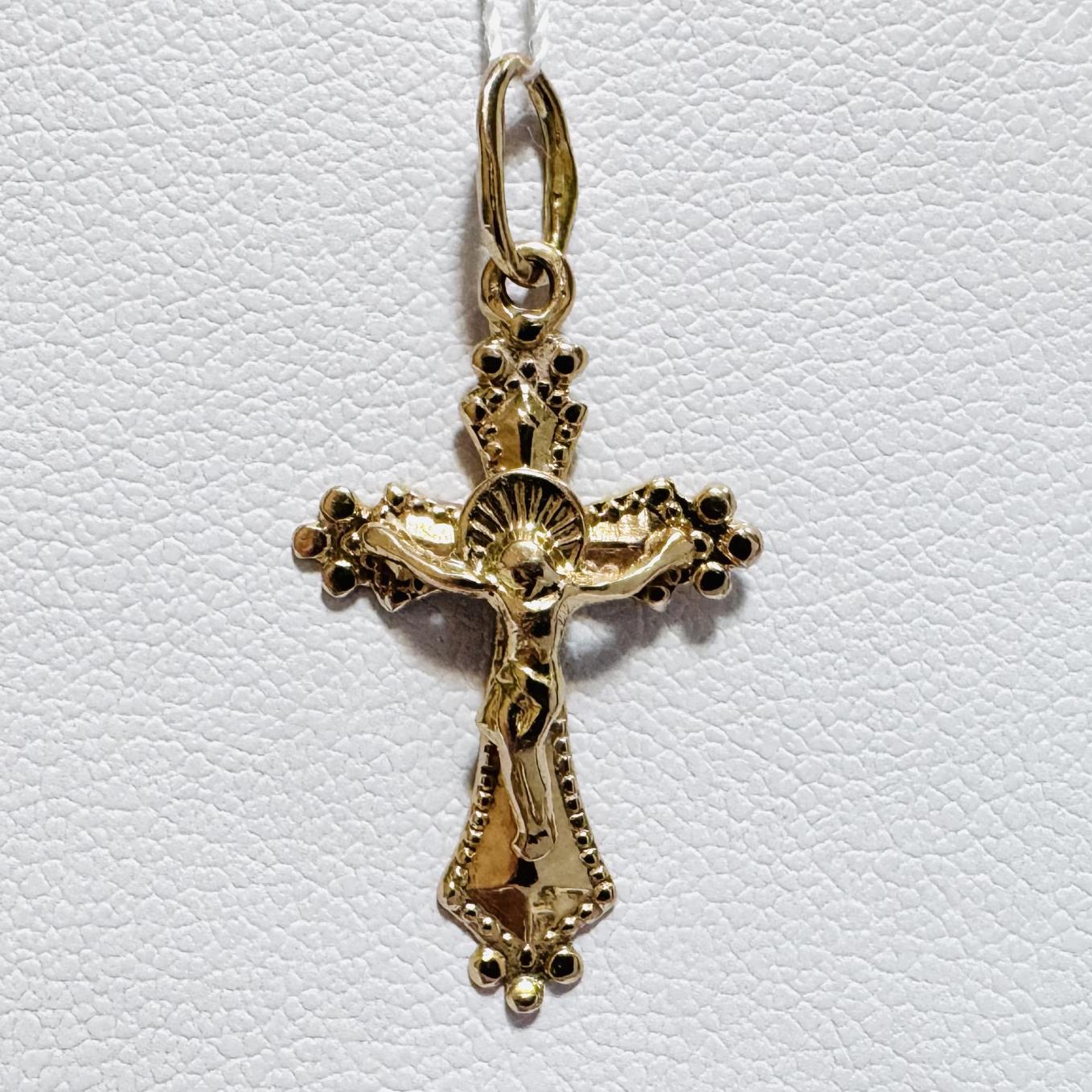 Підвіс-хрест з червоного золота (33940841) 0
