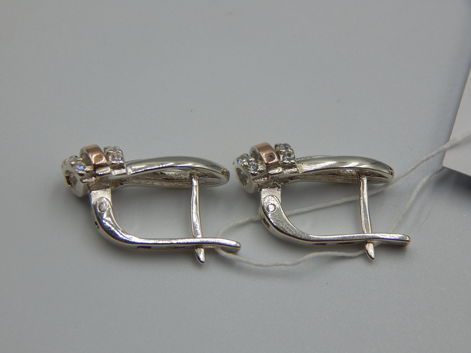 Срібні сережки з позолотою та цирконієм (31650188) 4