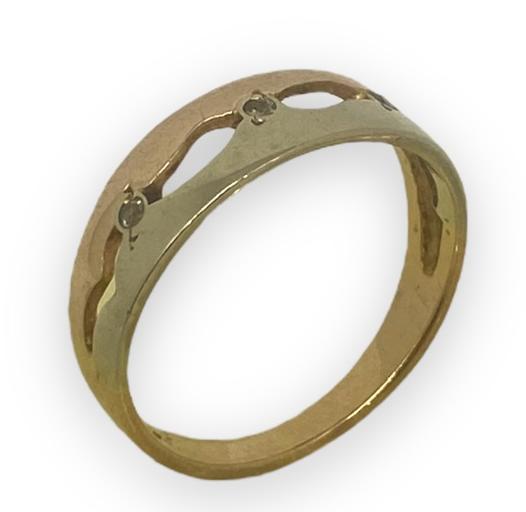 Кольцо из красного и белого золота с цирконием (29347617) 0